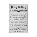 DEGASKEN Birthday Card Gifts for Daughter in Law, Personalized Steel Engraved Wallet Card