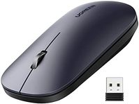 UGREEN Wireless Mouse, 2.4G Slim Silent Computer Mouse with 4000 DPI, USB Cordless Mouse with 18-Month Battery Life, Small Flat Portable Optical Mice for Laptop, Computer, Chromebook, MacBook - Black