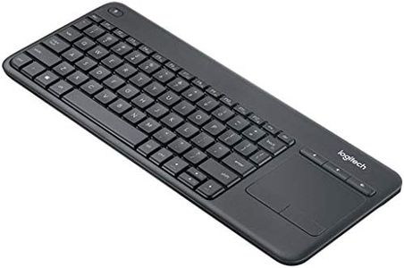 Logitech K400 Plus Clavier sans Fil Touch TV avec Contrôle Média et Pavé Tactile, Clavier US International QWERTY - Noir