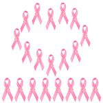 20 Pcs Breast Cancer Awareness Pins Pink Ribbon with Safety Pins for Breast Cancer Charity Event Sport Gatherings Supplies for Girls Women Breast Love Day