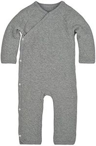 Burt's Bees Baby 'baby-boys' Romper Jumpsuit, 100% Organic Cotton One-piece Coverall and Toddler Footie, Quilted Heather Grey, 12 Months US