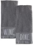 Rae Dunn Hand Towels, Embroidered D