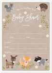 Baby Woodland Animals Invitation / 25 Adorable Forest Animal Themed Baby Shower Invites / 5" x 7" Flat Fill In The Blank Baby Shower Invites/Made In Canada