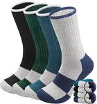 Yeblues 4 Pairs Merino Wool Socks Mens - Thick Thermal Winter Hiking Heavyweight Boot Socks（Plus Size fits 12-17)