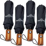 NEW 4 Pack Premium Umbrella Windproof Double Canopy Umbrella for Rain - Travel Umbrella - Compact Umbrella Automatic - Small Umbrella for Backpack - Portable Car Umbrella Auto - Big Black Umbrella for Men and Women - Mens Umbrella Compact