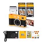 KODAK Mini Shot 2 ERA 4PASS 2-in-1 Instant Camera and Photo Printer (2.1x3.4) (Camera + 68 Sheets (8 Initial Sheets + 60 Sheets Pack) + Gift Accessories, Yellow)