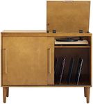 Crosley Furniture Everett Media Console and Record Player Stand with Storage for Vinyl Records, Acorn