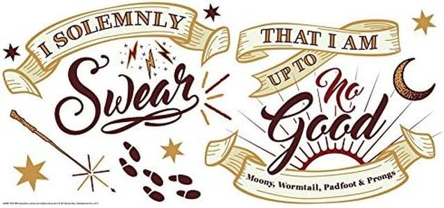 RoomMates RMK3607GM Harry Potter Marauder's Map Quote Peel and Stick Giant Wall Decals, Brown