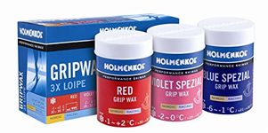 Holmenkol Unisex - Adults 3 x Loipe Grip Wax Ski Wax, Multi-Colour, 3 x 45 Grams