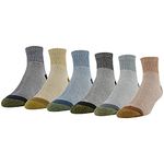 Gold Toe Men's 656p Cotton Quarter Athletic Socks, Multipairs Socks, Rust Assorted (6-pairs), L UK