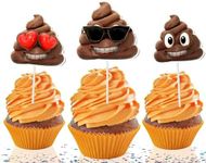 Poop NEWMOJI® Cupcake Toppers - 10 Pcs Set, Playful Poop-Themed Decor for Birthday Parties, Perfect for Kids & Adults