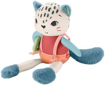 Fisher-Price Planet Friends Leopardo de Las Nieves, Juguete sensorial para bebé recién Nacido, Fabricado con un 95% de plástico Reciclado y envasado con Certificado FSC (Mattel HKD64)