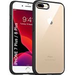 TheGiftKart Ultra-Hybrid Crystal Clear Back Cover Case for iPhone 7 Plus / 8 Plus | Slim Fit Shockproof Design | Camera Protection Bump | Transparent Cover (PC & TPU | Black Bumper)