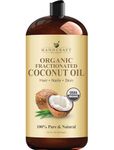 Handcraft Blends Organic Fractionated Coconut Oil - 828 ml - 100% Pure and Natural - Premium Grade Oil for Skin and Hair - Carrier Oil - Hair and Body Oil - Massage Oil