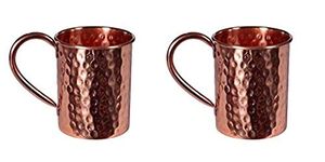 Rustik Craft- Vinatge to Vogue Hammered Moscow Mule Vodka Pure Copper Mug, 320 ML (110z) Capacity, 200 Grams || Set of 2
