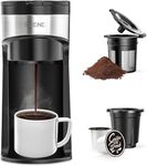 SIFENE Mini Single Serve Coffee Maker, One Cup for K Pods and Ground Coffee, Beer Sizes 6-12 Ounces, Capsule Coffee Machine with Water Window and Descaling Reminder,