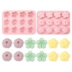 Craftdady Silicone Soap Mold 12 Cavities Cherry Blossom Plant Moulds Trays, 2 Pack for Handmade Craft Biscuit Candy Chocolate Fondant Cake UV Resin Epoxy Resin Jewelry Making