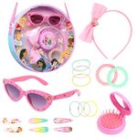 Disney Girls Handbag, Shoulder Bag with Hair Accessories and Sunglasses - Gifts for Girls (Pink Princesses)