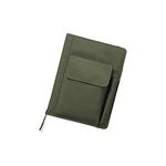 LIHITLAB Refillable Notebook with Cover, 7.2 x 9.6 x 1.5 inches, Olive (N-1647-22)