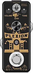 Amuzik Guitar Distortion Pedal Analog Classic Plexion Distortion Effect Pedals 2 Modes Bright and Normal for Guitar & Bass True Bypass Mini Size