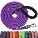 Kdsvakd Training Lead for Dogs, 3m / 10ft Dog Rope Lead with Carabiner Clip and Padded Handle, Reflective Recall Puppy Leash for Puppy, Small, Medium, Large Dog, Purple