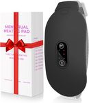 PIXIE CUP Period Cramp Relief Massager - Portable Cordless Heating Pad for Period Cramps with 6 Heat Levels and 6 Massage Modes Multi-Purpose Menstrual Heating Pad for Back Pain Relief Gifts for Women and Girls (BLACK)