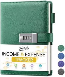 WEMATE Accounting Ledger Book with Lock, Accounting Log, Tracking Income & Expenses Deposits, Expense Tracker Notebook for Small Business Bookkeeping & Personal Use A5 Green 8.5x5.3"