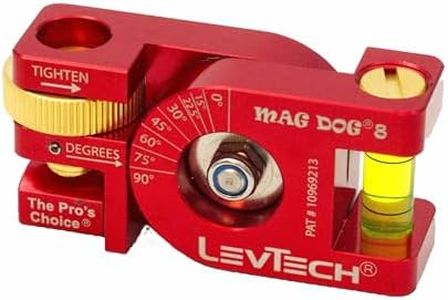 LEVTECH®, The PRO’s CHOICE®, MAG DOG® 8 Conduit Bending Torpedo Level with KWIK KLIK® 8 Angle Marks (0°,15°,22.5°,30°,45°,60°,75°,90°) | Replaceable Vial | 4 Rare Earth Magnets | 2.5"x1.25"x.75"@3.5oz