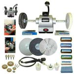 Draper 8" 550W Bench Grinder Polisher with Pro-Max 8" Deluxe Metal Polishing Kit