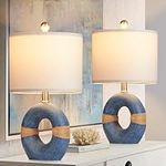 Cinkeda Coastal Blue Table Lamps fo