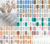 NAILDOKI Nail Stickers 12 Sheets x 14 Pieces Full Wraps Nail Polish Strips, Self-Adhesive Gel Nail Art Decals for Women Girls