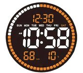 Amazon Brand - Umi 10" Plastic Digital Wall Clock with Remote Control & Alarm for Home Décor Office 12/24 Hours Temperature Humidity Date Week Silent Electronic Digital Wall Clock (UMI_2860_White)