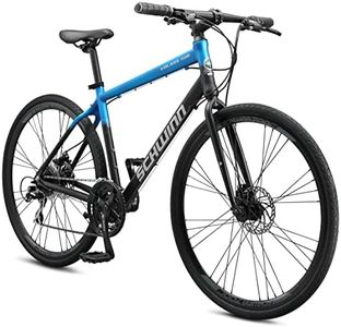 Schwinn Volare 1500 Flat Bar Hybrid Sports Road Bike, Men and Women, 24-Speed, 700c Wheels, 20-Inch Aluminum Frame, Mechanical Disc Brakes, Blue/Black