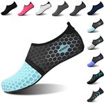 L-RUN Women Summer Swim Shoes Water Sports Aqua Sock Dot_Blue M(W:6.5-7.5)=EU37-38