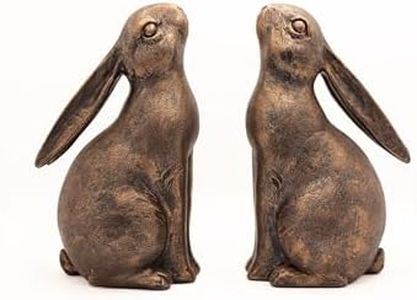 Meadowstone Lane Rabbit Bookends Statues for Shelf, Bedroom, Library, Bookshop, Home & Office Decorations - Sculpture Figurine for Desktop Ornament & Room Decor - Perfect Housewarming Gifts