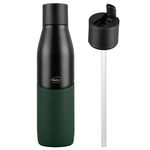 Pigeon by Stovekraft Luxe Thermos Stainless Steel Sipper Flask 750ml with Straw| 24 Hours Hot and Cold|Leak Proof|Easy to Open|Easy to use|Ideal Usage for Office Men/Women|School/College|Black&Green