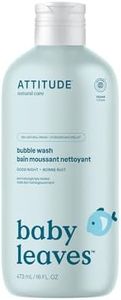 ATTITUDE Bubble Body Wash for Baby, EWG Verified, Dermatologically Tested, Plant and Mineral-Based, Vegan, Good Night, 16 Fl Oz