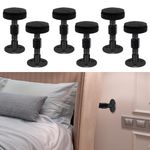 LveSunny 6PCS Headboard Stoppers, Black Adjustable Bed Frame Anti-Shake Tool, Bed Stabilizer, for Wall, Beds, Sofas, No Creaking, Protect The Wall from Banging, Easy to Install (1.18-2.17in) (Medium)