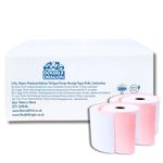 2 Ply, 76mm x 76mm, Carbonless Paper Rolls, Non-Thermal, for Kitchen Printer, Dot Matrix Impact Printer, Non-Thermal Cash Register, Printing Calculator, Till Epos PDQ Receipt Printer. Box of 20 Rolls