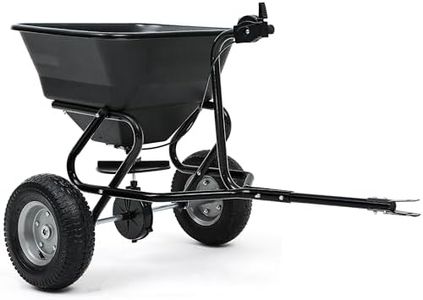YITAMOTOR Tow Behind Lawn & Garden Broadcast Spreader for Seed Holds up to 130 lbs with 13" Pneumatic Tires and Adjustable Flow Control Lever,for Fertilizer, Grass Seed, Salt, Ice Melt, Lawn