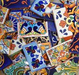 Broken Mexican Talavera Tiles Handmade Mix Designs 10 Pounds