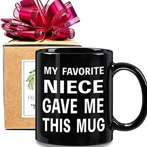 FALJIOK Funny Coffee Mug Gifts for Auntie Uncle, Novelty Auntie Uncle Appreciation Coffee Mug Gifts from Niece, Funny Uncle Coffee Mug Gift, Aunt Mug Gifts for Birthday Christmas