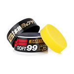 SOFT99 Dark & Black Wax 300g - Hard Car Wax Polish - Hybrid Formula with Carnauba Additive - Hydrophobic Coating - Paintwork Protection, Gloss and Colour Depth - Kit with an Applicator Pad