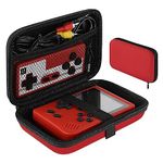 Linkidea Handheld Game Console Carrying Case, Protective Travel Retro Mini Game Player Box for Charging Cable, Earplugs, Batteries and Accessories (Red)