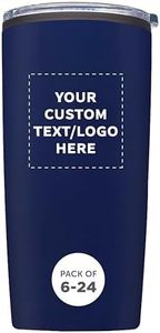 Father’s Day Custom Plastic Tumblers 20 oz Set of 6/12/24, Personalized Bulk Pack with Lids - Iced Coffee Tumbler, To Go Cup, Insulated Gift for Dad - Blue