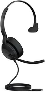 Jabra Evolve2 50 Wired Mono Headset Air Comfort Technology, Noise-Cancelling Mics, and Active Noise Cancellation - MS Teams Certified, Works with All Other Platforms - Black