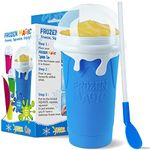 Slushy Maker Cup 16.9 oz Slushy Squeeze Cup for Homemade Milkshake, Magic Slushy Maker Squeeze Cup, DIY Smoothie Maker for Kids, Ice Maker Cup Squeeze (1 in Blue)