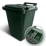 Coral Kerbside Compost Caddy with Locking Lid - Green - for Food Waste Recycling (23 Litre) - 23L Plastic Composting Kerbside Bin