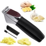 Garlic Crusher Garlic Press Heavy Duty Garlic Mincer Ginger Presser Sturdy Kitchen Garlic Crusher with Ergonomic Handle, Garlic Slicer & Grinder Crush Garlic & Ginger Effortlessly