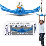 YAMIPROBI Ninja-Twister Swing Spins Set: Slackline Attachments - 360° Handle Twist-Spin Flips Toy Activate Ninja Powers - Ninja Warrior Accessories - Kids Ninja Hang Toys for Playground Backyard